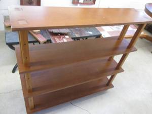 lot 53 image: Wood 4-tier display shelf approxima...