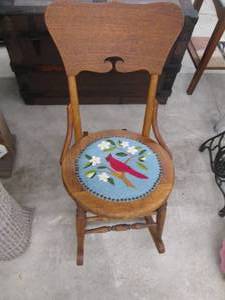 lot 56 image: Vintage decorative Wood chair with ...