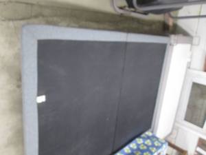 lot 61 image: Assorted size fabric covered bedfra...