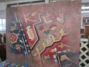 lot 62 image: Huge 60x48in Native style painting ...