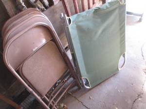 lot 86 image: Elevated folding campers cot plus m...