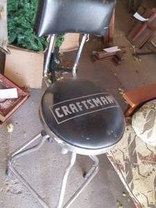 lot 47 image: Metal framed and padded Swivel stoo...