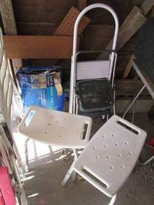 lot 44 image: Collection of folding step stools a...