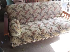 lot 36 image: Wood framed mission style convertib...