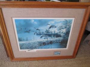 lot 8 image: Signed commemorative print with mat...