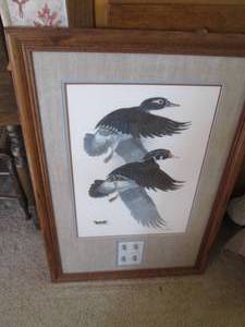 lot 11 image: Signed and numbered Wood Ducks prin...