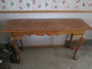 lot 303 image: Sturdy wood shelf, 52 wide...