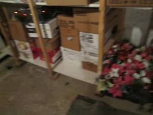 lot 342 image: Deep shelf filled with decorations ...