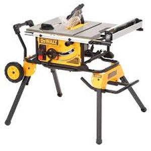 lot 21 image: DEWALT 15 Amp Corded 10 in. Job Site Table Saw with Rolling Stand  Customer Returns See Pictures