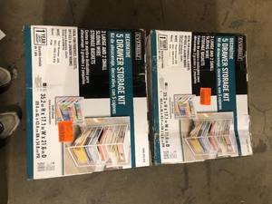 lot 42 image: Lot of Everbilt Decorative 5- Drawer Storage Kit   Customer Returns See Pictures