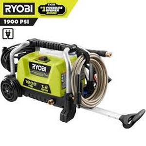 lot 50 image: RYOBI 1900 PSI 1.2 GPM Cold Water Wheeled Corded Electric Pressure Washer Customer Returns See Pictures