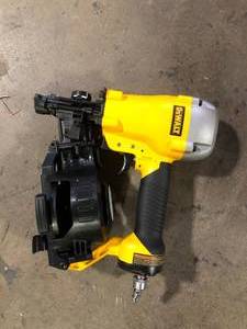 lot 12 image: DEWALT 1-34 in. 15 Degree Pneumatic Coil Roofing Nailer   Customer Returns See Pictures