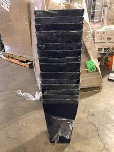 lot 27 image: 15 Pack of  Vigoro 11.5 in. Harmony Medium Cobalt Blue Plastic Square Planter (11.5 in. L x 11.5 in. W x 20 in. H)   Customer Returns See Pictures