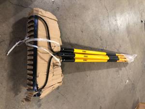 lot 29 image: Lot of DEWALT 60 in. Fiberglass Handle 16-Tine Bow Rake (5 Pack)  Customer Returns See Pictures