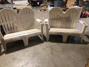 lot 43 image: Lot of Double Adirondack Chair Customer Returns See Pictures