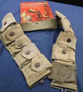 VINTAGE AMMO BELT AND BOOK