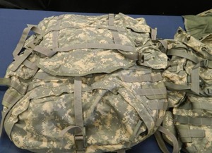 2 RUCKSACKS ACU LARGE WITH PLASTIC FRAMES