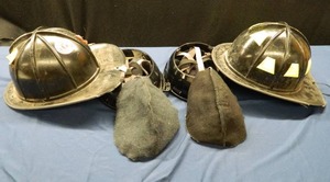 FIREMAN HELMETS WITH INSERTS AND FELT HEADLINERS