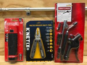lot 66 image: Craftsman Work Light, Archery Multi-Tool and Craftsman Blow Gun 6 Piece Set