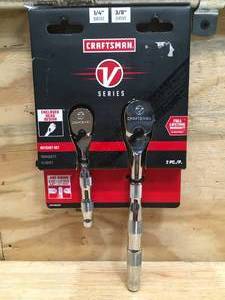 lot 65 image: Craftsman 14 and 38 Ratchet Set Model # CMMT86501V