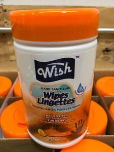 lot 108 image: Case of 12 Wish Brand Hand Sanitizing Wipes