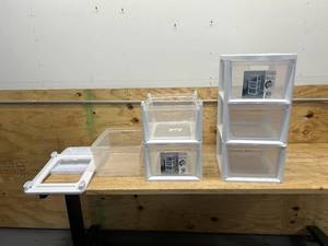 lot 118 image: STERLITE Lot of 2- 3-Drawer Plastic Towers