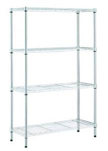 lot 36 image: HDX 4-Tier Steel Wire Shelving Unit in Chrome (36 in. W x 54 in. H x 14 in. D)