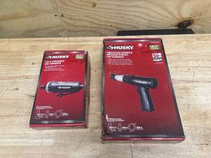 lot 191 image: HUSKY 14 Straight Die Grinder with Vibration Damped Medium Stroke Air Hammer