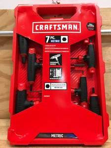lot 82 image: Craftsman 7 Piece T-Handle Hex Key Set Metric Set Model # CMHT26016