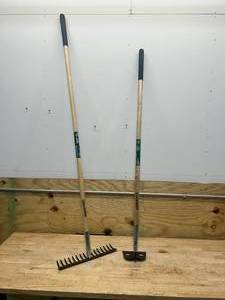 lot 27 image: MASTERFORCE Level Head Rake with Mortar Hoe