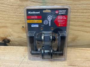 lot 157 image: KWIKSET Balboa Venetian Bronze Keyed Entry Door Handle and Single Cylinder Deadbolt Combo Pack featuring SmartKey and Microban