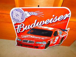 2009 Budweiser Beer Dodge Charger Metal Racing Sign Kasey Kahne