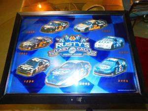 Miller Lite Beer NASCAR Rusty Wallace Last Call Mirrored Sign 24x32