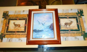 Framed Pamela Gladding Deer & Bird Pictures