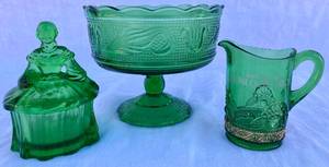 Vintage Green Glass Collection