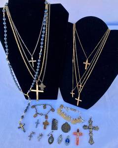 Religious Jewelry Collection - Crosses, Crucifixes, Necklaces, Saint Medals, Earrings, bracelets and more