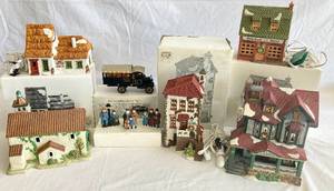 Collection of Christmas Snow Village Buildings and Accessories