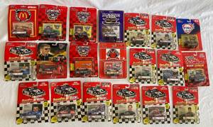 #1 Collection of 20 Racing Champions Inc. Stock Car Nascar with Collectors Card and Display Stands