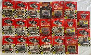 #2 Collection of 20 Racing Champions Inc. Stock Car Nascar with Collectors Card and Display Stands