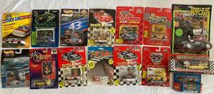 #4 Collection of 15 Racing Champions Inc. Stock Car Nascar with Collectors Card and Display Stands, Hot Wheels Pro Racing, Official Pit Row, Winners Circle, Racing Action Platinum Series, Matchbox