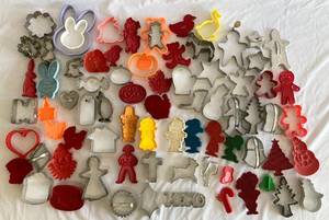 Large Collection of Vintage Cookie Cutters -  77 Total