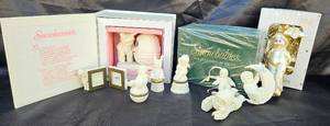 Snowbabies Bundle - One unopened Two Little Babies on the Go, 4 Ornaments, 3 Trinket Boxes, 1 Photo Frame and 1 Snowbunnies Figurine