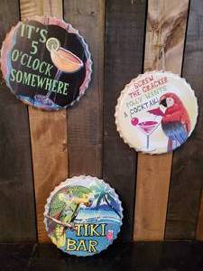 lot 103 image: 3 Bottle Cap Bar Signs