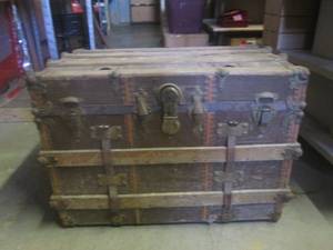lot 6 image: (FRNT) Antique Trunk with Insert Tr...
