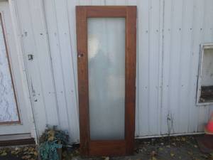lot 15 image: (FD) Vintage Solid Wood Door with G...