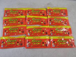 lot 401 image: (B-2) 12 King Size Bags of Reeses P...