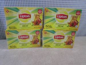 lot 437 image: (B-1) 4 Boxes of Lipton Decaffeinat...