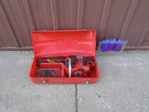 Homelite 14� XLS chainsaw with case . Good compression. Otherwise untested. As shown.