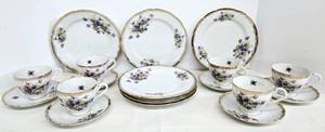 lot 36 image: Vintage Dessert Plates & Matching Cup & Saucers - Qty 6