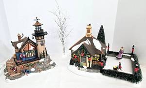 lot 7 image: Dept 56 London Skating Club & Lynton Point Tower